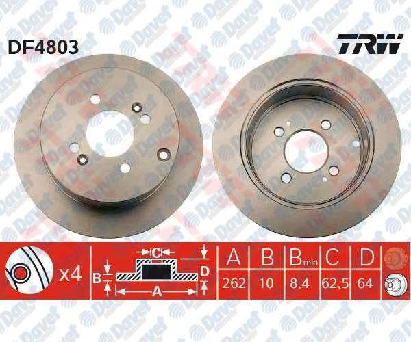 TRW DF4803 Arka Fren Diski Aynasi Accent Era 06> Getz 06> I20 08>